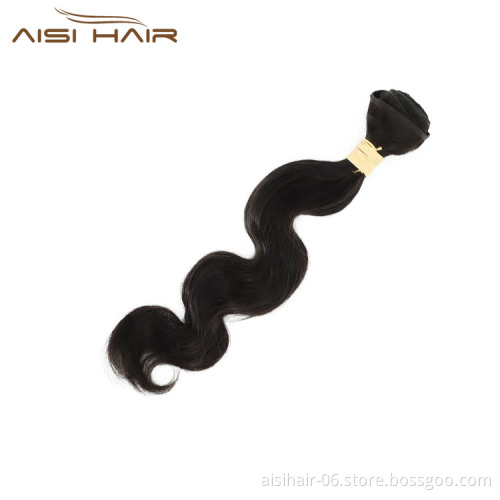 Aisi Hair Top Quality Cheap Wholesale Vendor Natural Black Color Body Wave 100% Brazilian Human Hair Weave Bundles